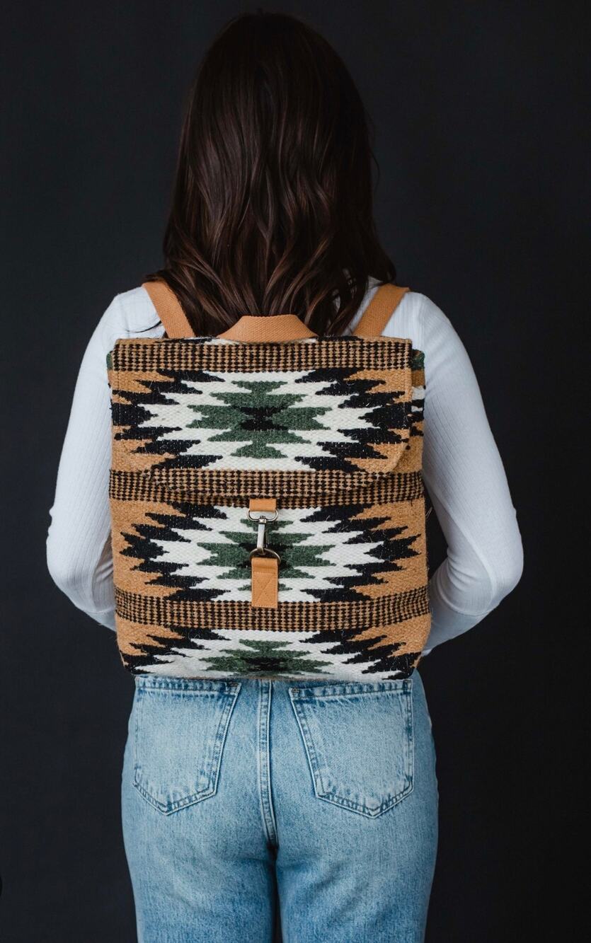 BNWT Panache Apparel Western Aztec Woven Backpack Boho Southwestern